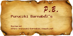 Puruczki Barnabás névjegykártya