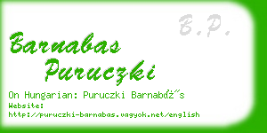 barnabas puruczki business card